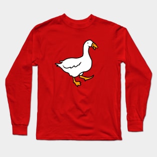 Silly Little Goose Illustration Long Sleeve T-Shirt